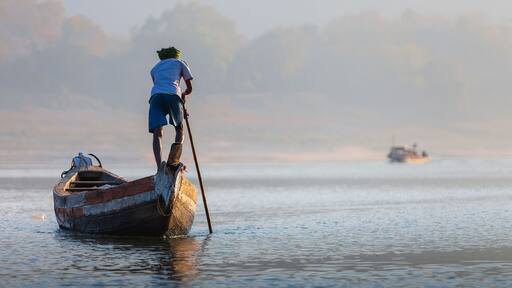 Boats Goavari River, Papikondalu, Andhra Pradesh, India, Asia