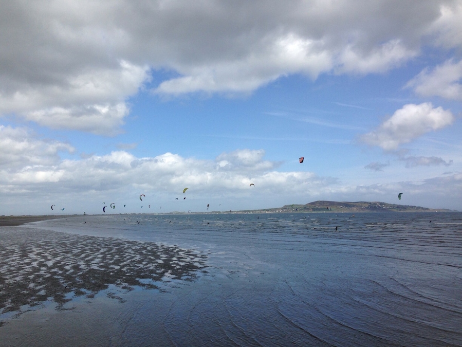 Kitesurfing on Dollymount strand.