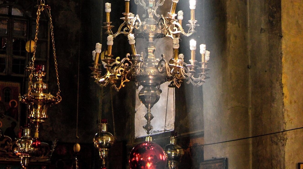 The Church of the Nativity, in Bethlehem, that is still traditionally considered to be located over the cave that marks the birthplace of Jesus of Nazareth.