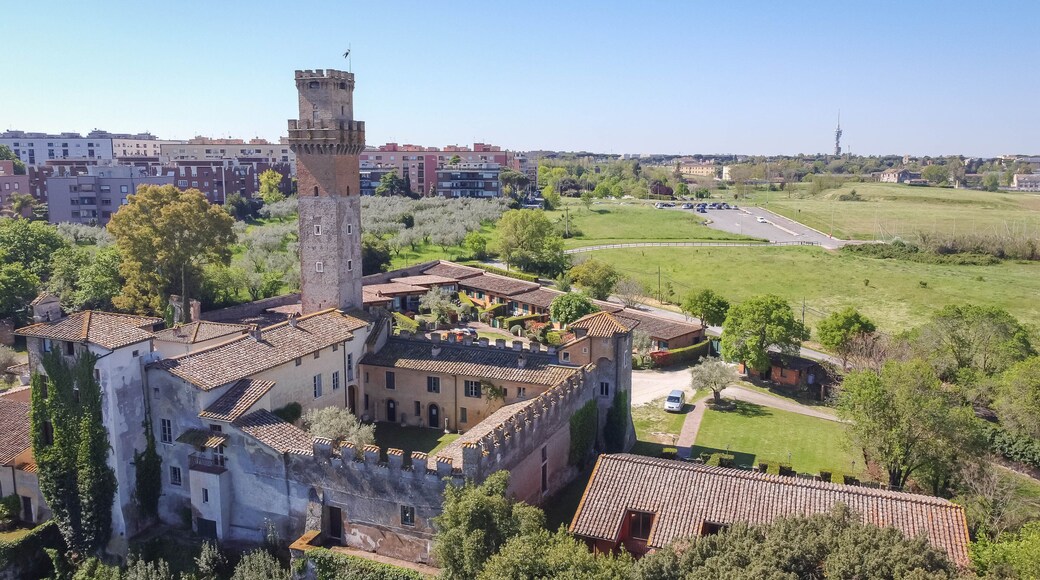 Aerial view to the Cecchignola Castle in Rome, Italy