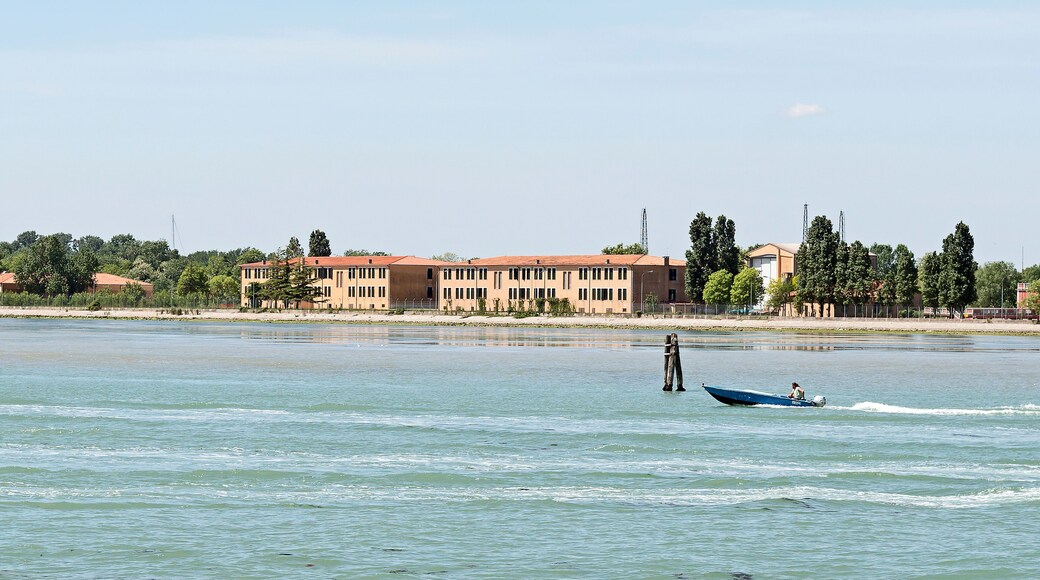 English: Barrack of Lagunari in San Andrea island in Venice – seen from the lagoon.