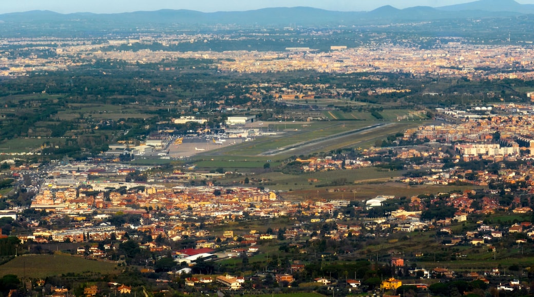 Aerial view of Ciampino civil airport. It is located near Rome, Italy, and is the second airport of the Italian capital.
