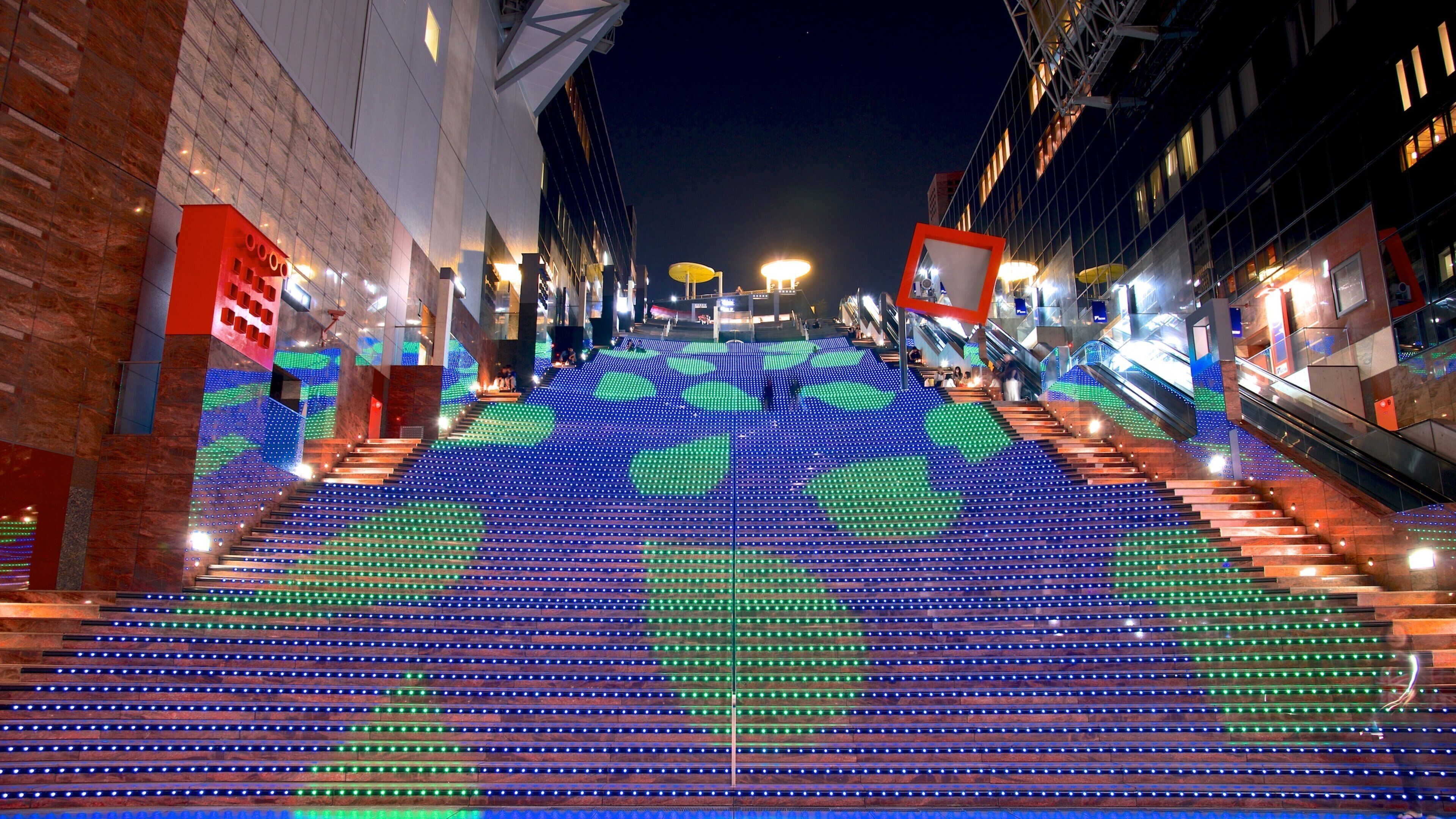 Kyoto Station featuring street scenes, a city and night scenes