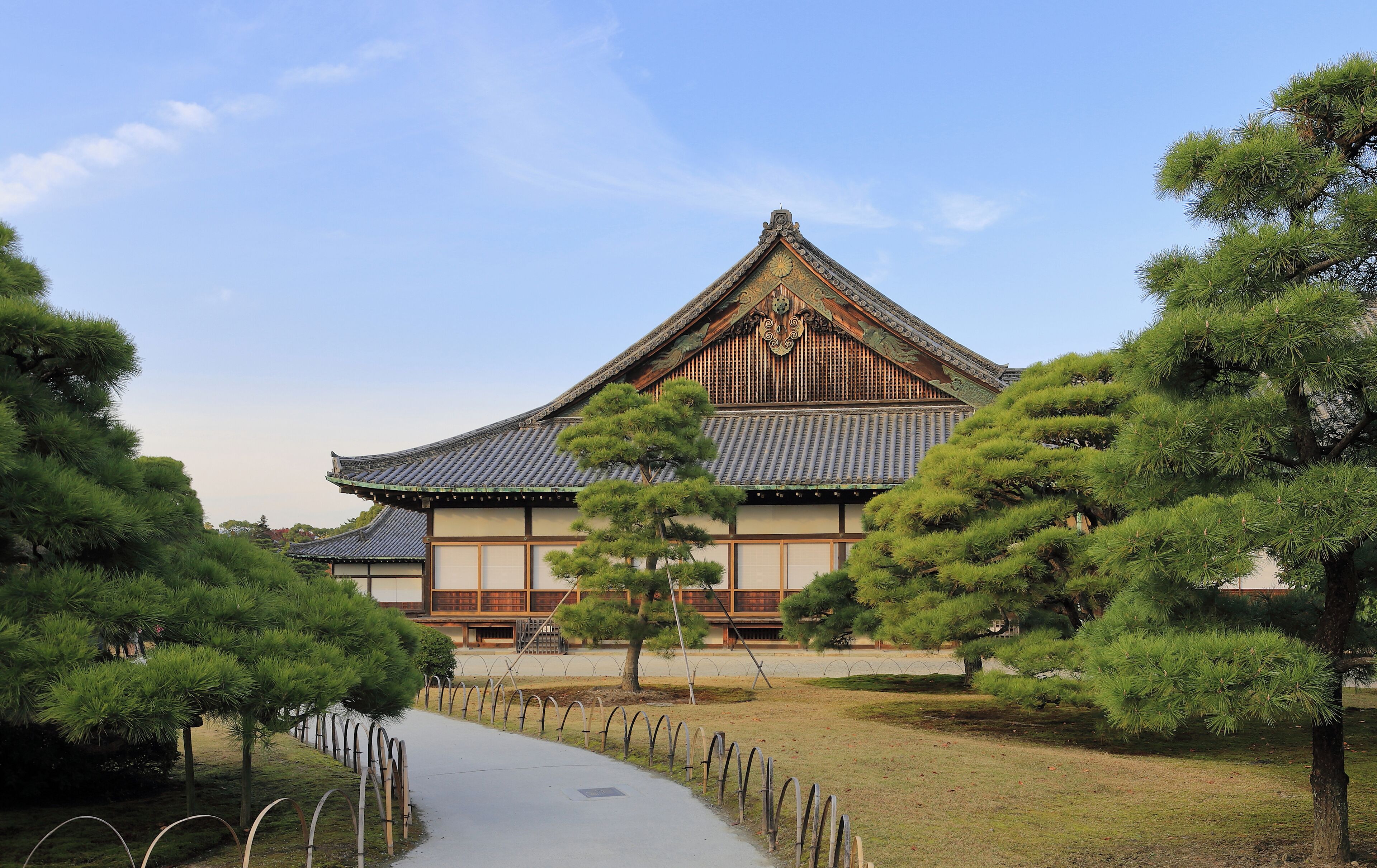 View of Ninomaru Palace at Nijō Castle, a flatland castle in Kyoto, part of UNESCO World Heritage Site Ref. Number 688.