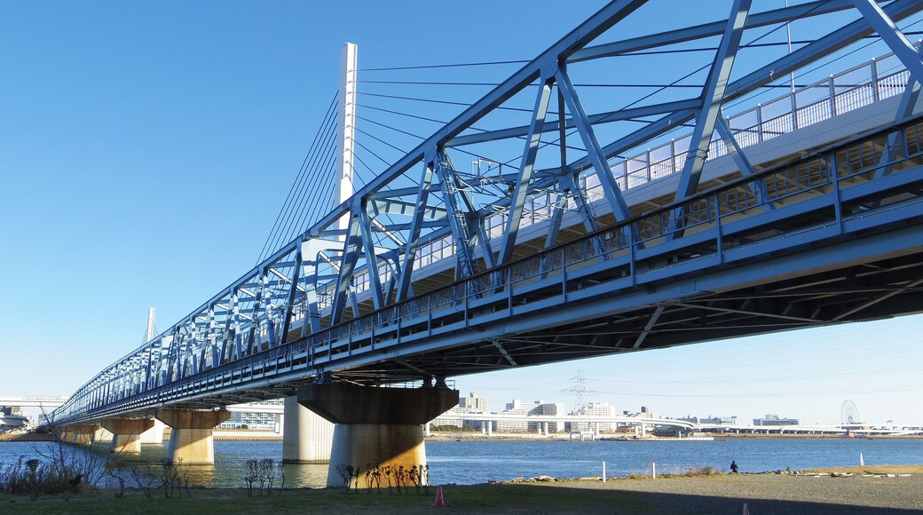 The Arakawa-Nakagawa Bridge on the Tokyo Metro Tōzai Line