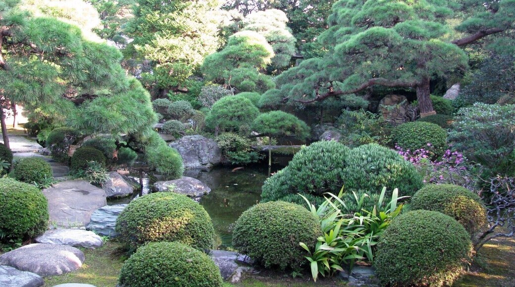 This is a Japanese garden of The Yamamoto-tei. The Yamamoto-tei is an old Japanese house. This place is Katsusika, Tokyo, Japan.