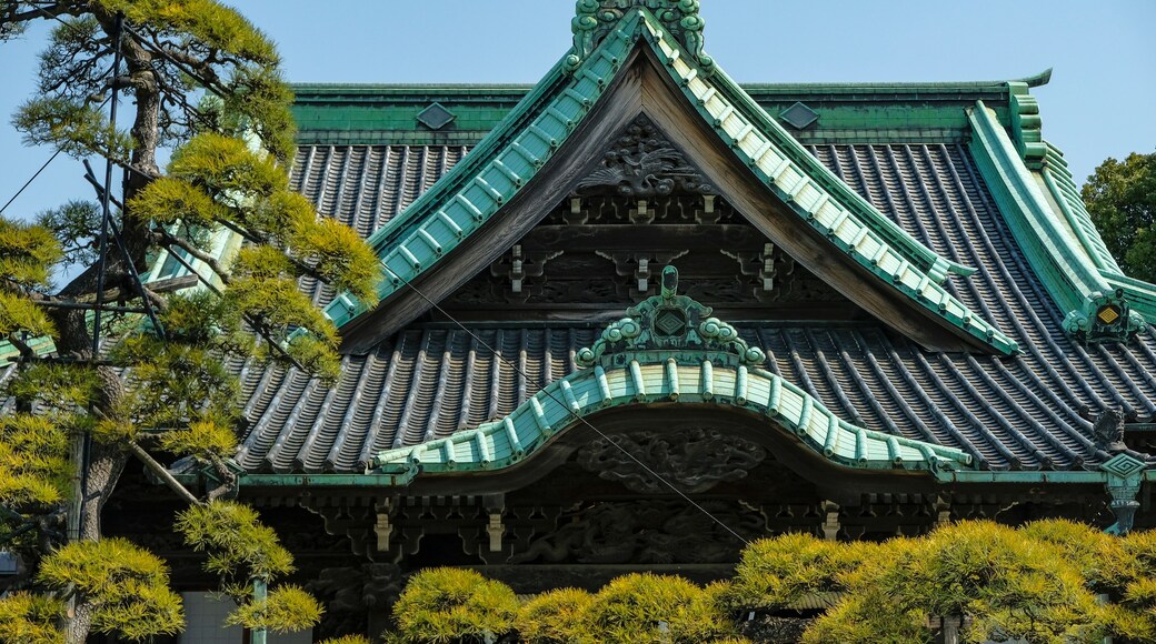 Tokyo, Japan - March 8, 2023: Detail of the Shibamata Taishakuten, a Buddhist temple in the city of Katsushika in Tokyo, Japan.