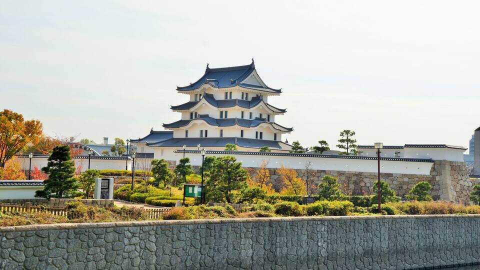 尼崎城 天守閣と庄下川