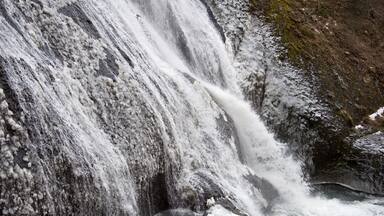Half frozen fall at Fukuroda Fall in Ibaraki where 2.5 hour distance by the car to the north.
Several times in a season, the fall would be frozen fully that able to climb. #snow