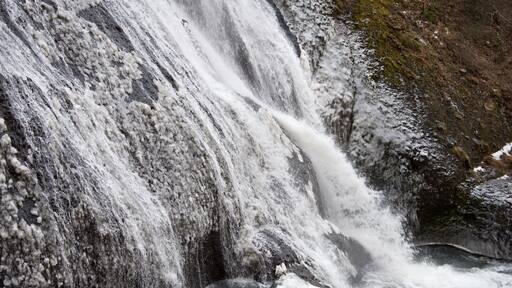 Half frozen fall at Fukuroda Fall in Ibaraki where 2.5 hour distance by the car to the north.
Several times in a season, the fall would be frozen fully that able to climb. #snow
