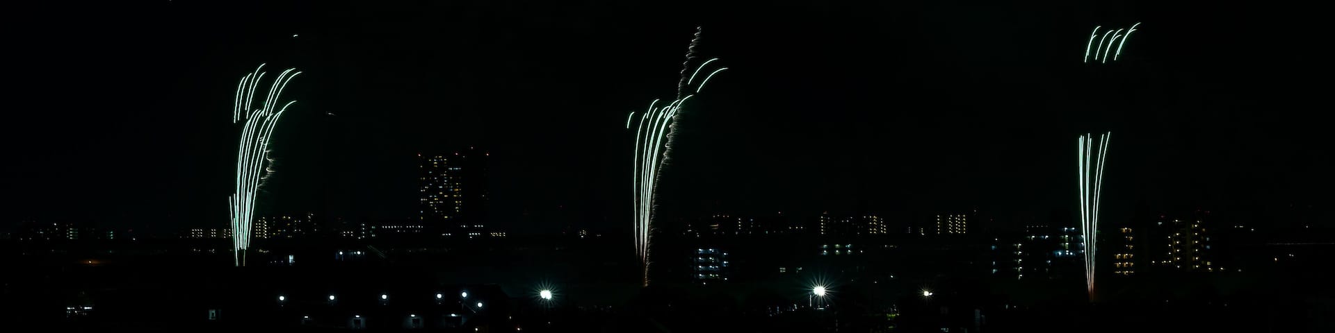 Matsudo fireworks in Japan from the top of buildings