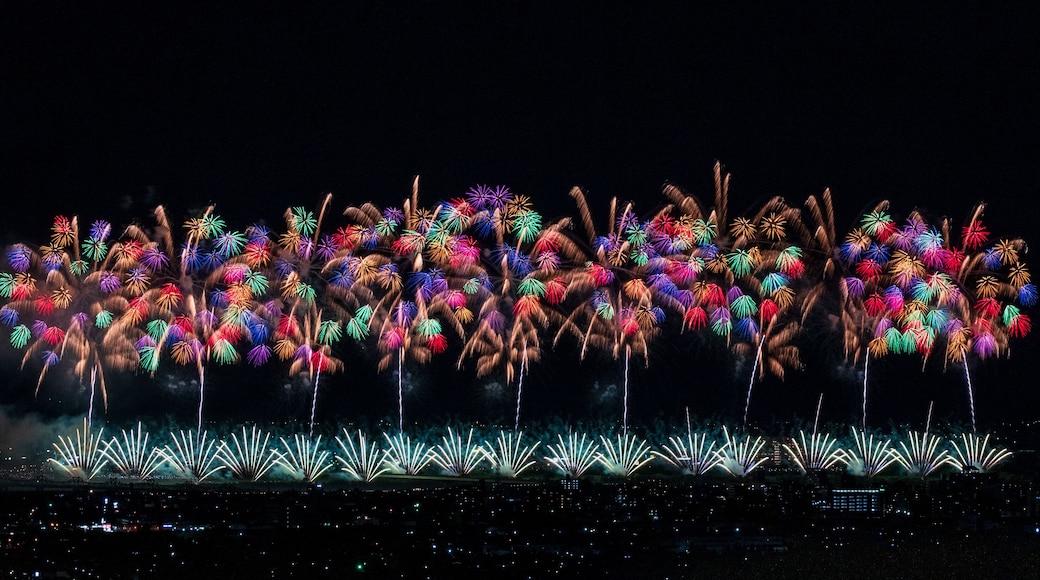 Beautiful fireworks at Nagaoka Fireworks Festival.