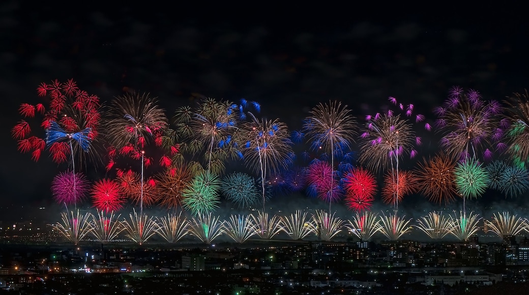 Beautiful fireworks at Nagaoka Fireworks Festival.