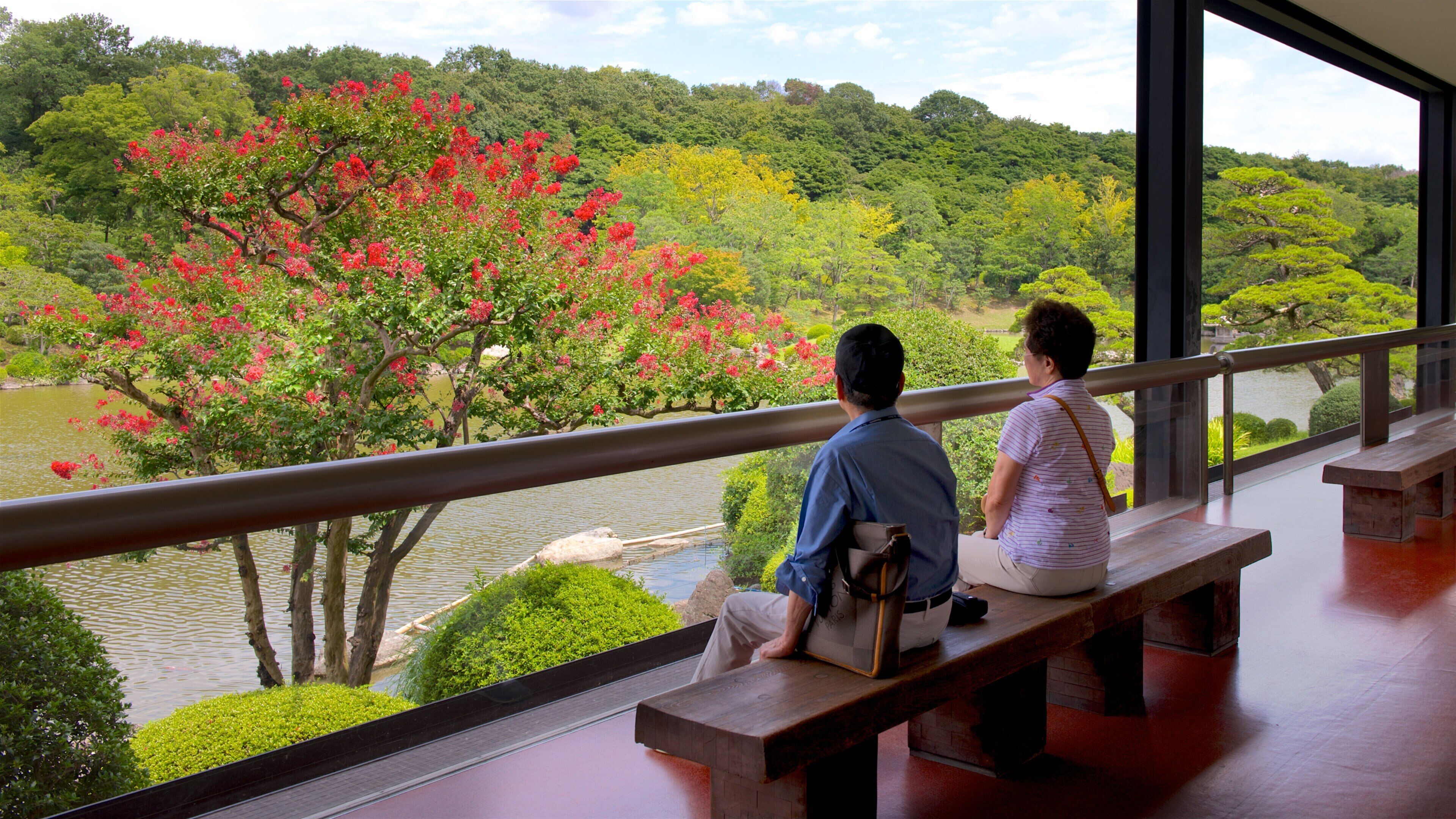 Suita which includes views and wildflowers as well as a couple