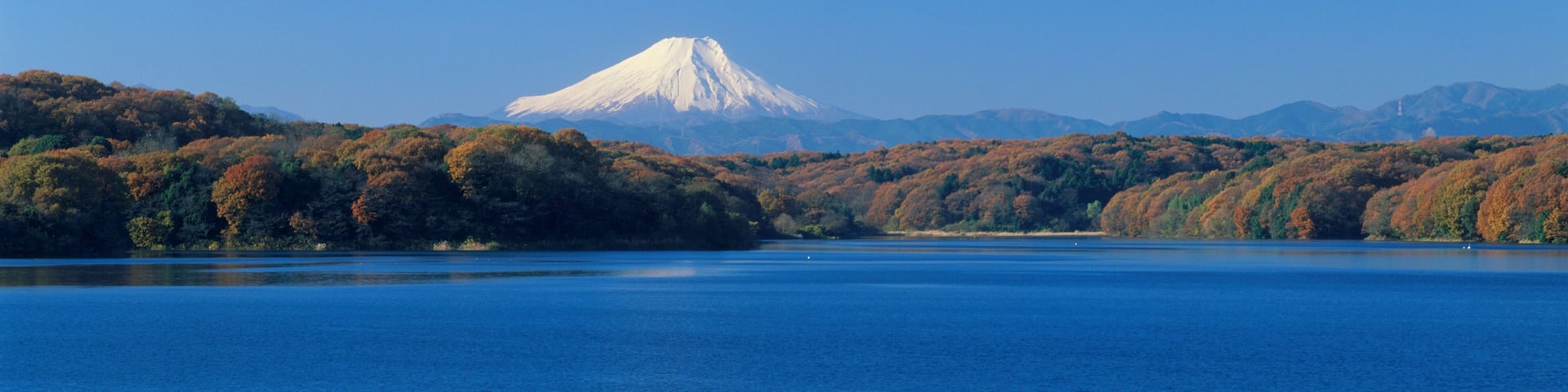 Mount Fuji and Lake Sayama, Tokorozawa, Saitama, Japan