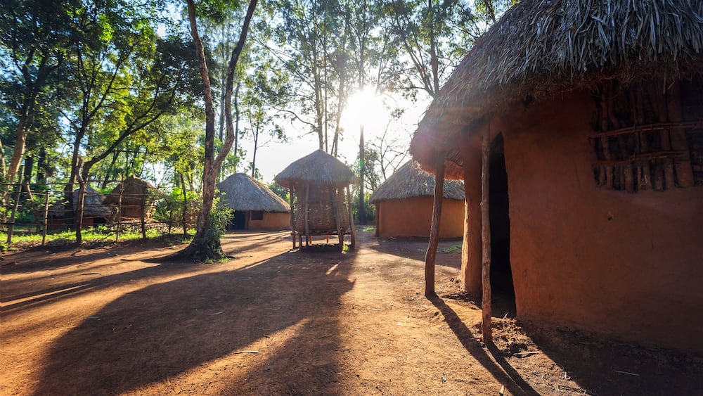 Traditional, tribal hut of Kenyan people