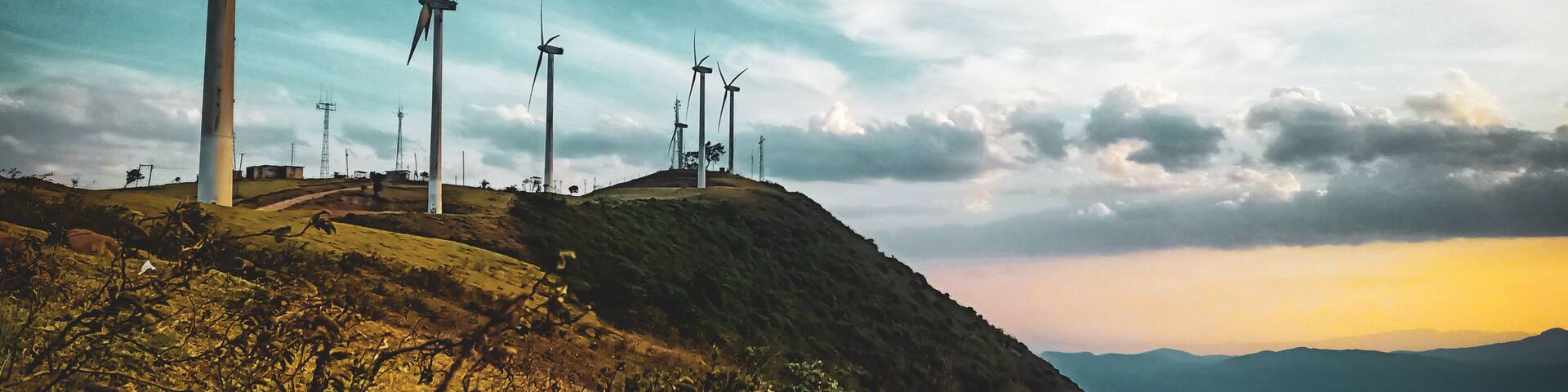 wind turbines during sunset at Ngong Hills Kenya