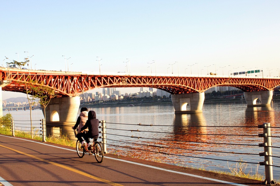I have a sort of love affair with bridges and transportation and bodies of water, and this nicely encompasses all three.