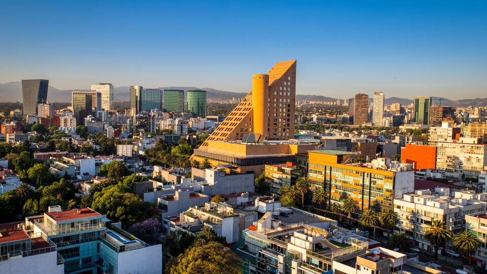 Panoramic View of sunrise in Polanco, Mexico City