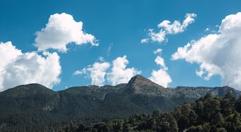 Mountains landscape with cloudy sky. Ajusco, Mexico City