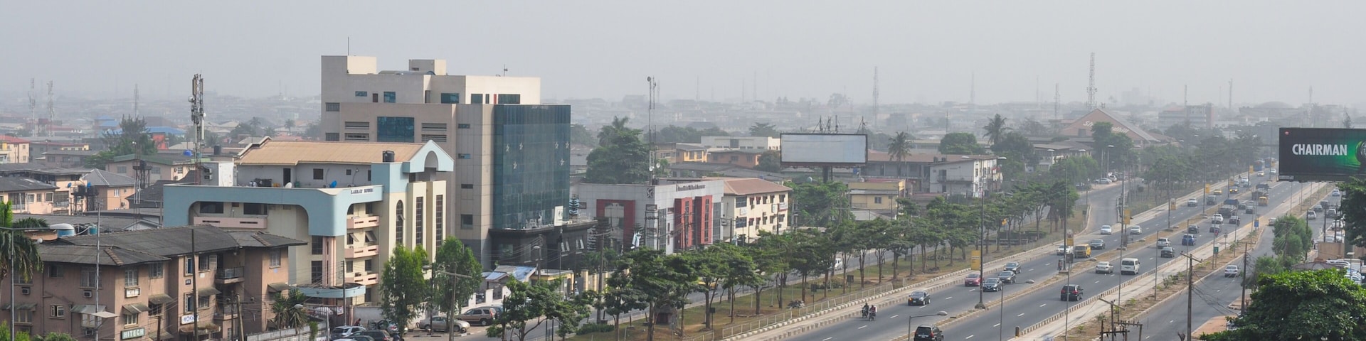 Broad highway and streets in Yaba Ikeja Lagos Nigeria