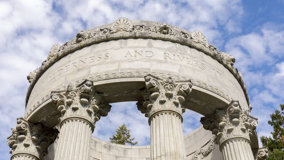Pulgas Water Temple Details. Woodside, San Mateo County, California, USA.