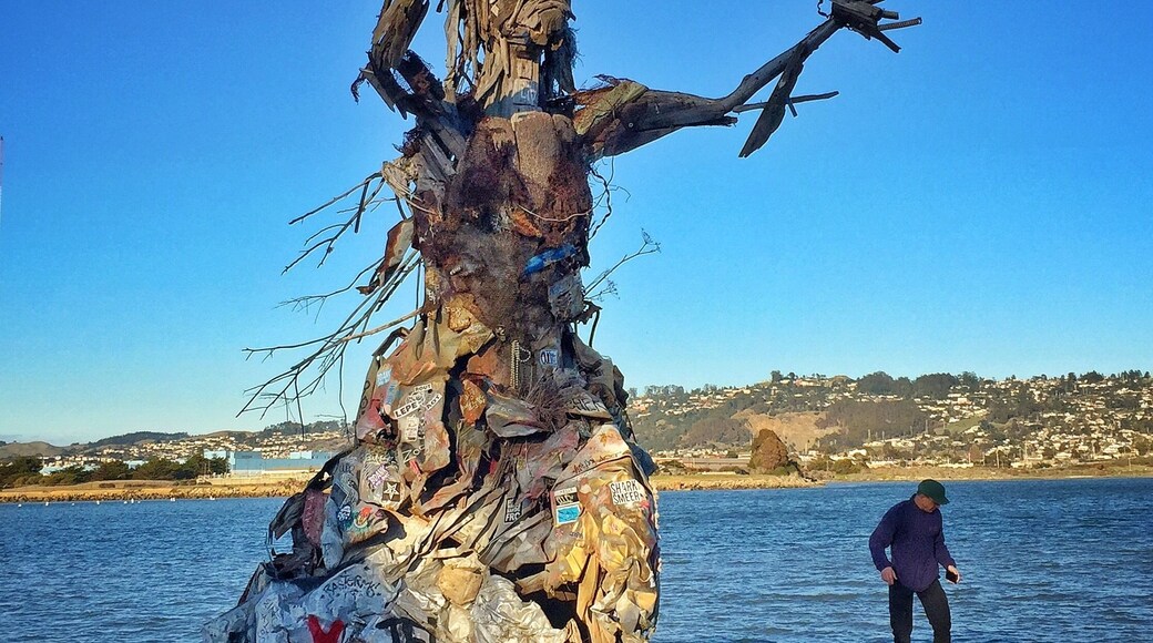 One of the many sculptures made of metal scraps at Albany Bulb.