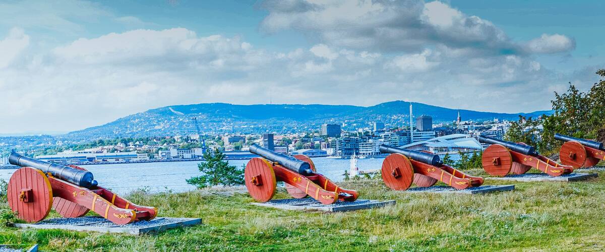 Armaty na wyspie Hovedoya w okolicach Oslo