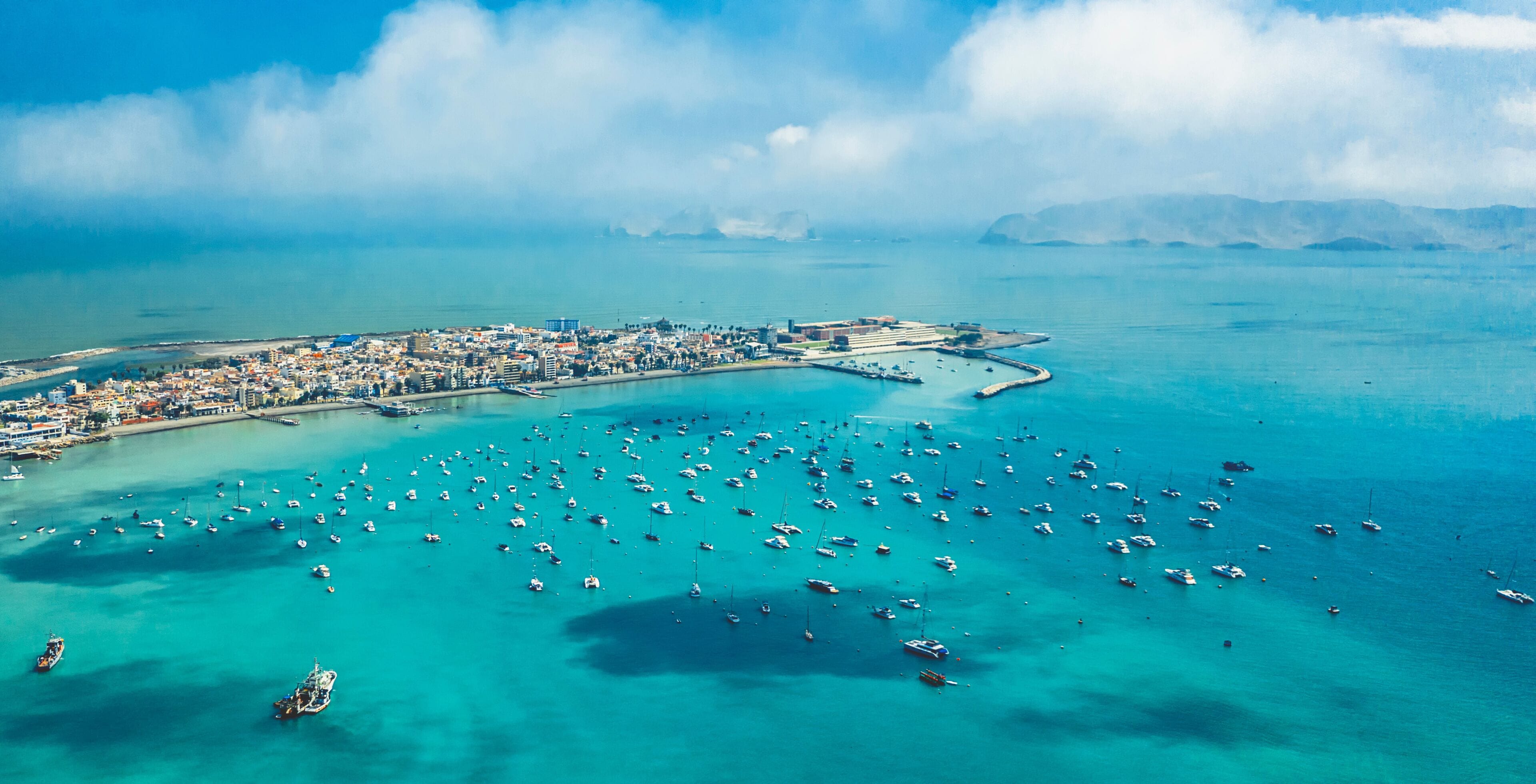 Aerial view of La Punta, Callao - Peru. Panoramic view.
