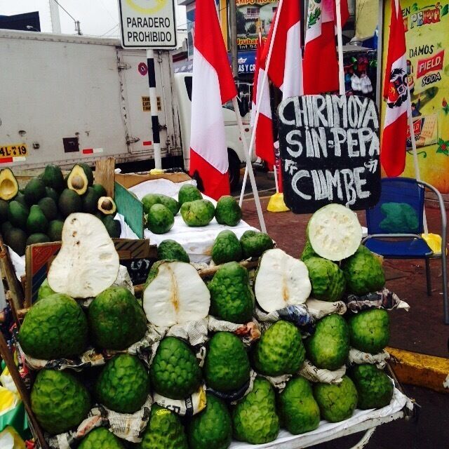 Great market I spotted this beauties Chirimoya "the most delicious fruit known to men" Mark Twain 