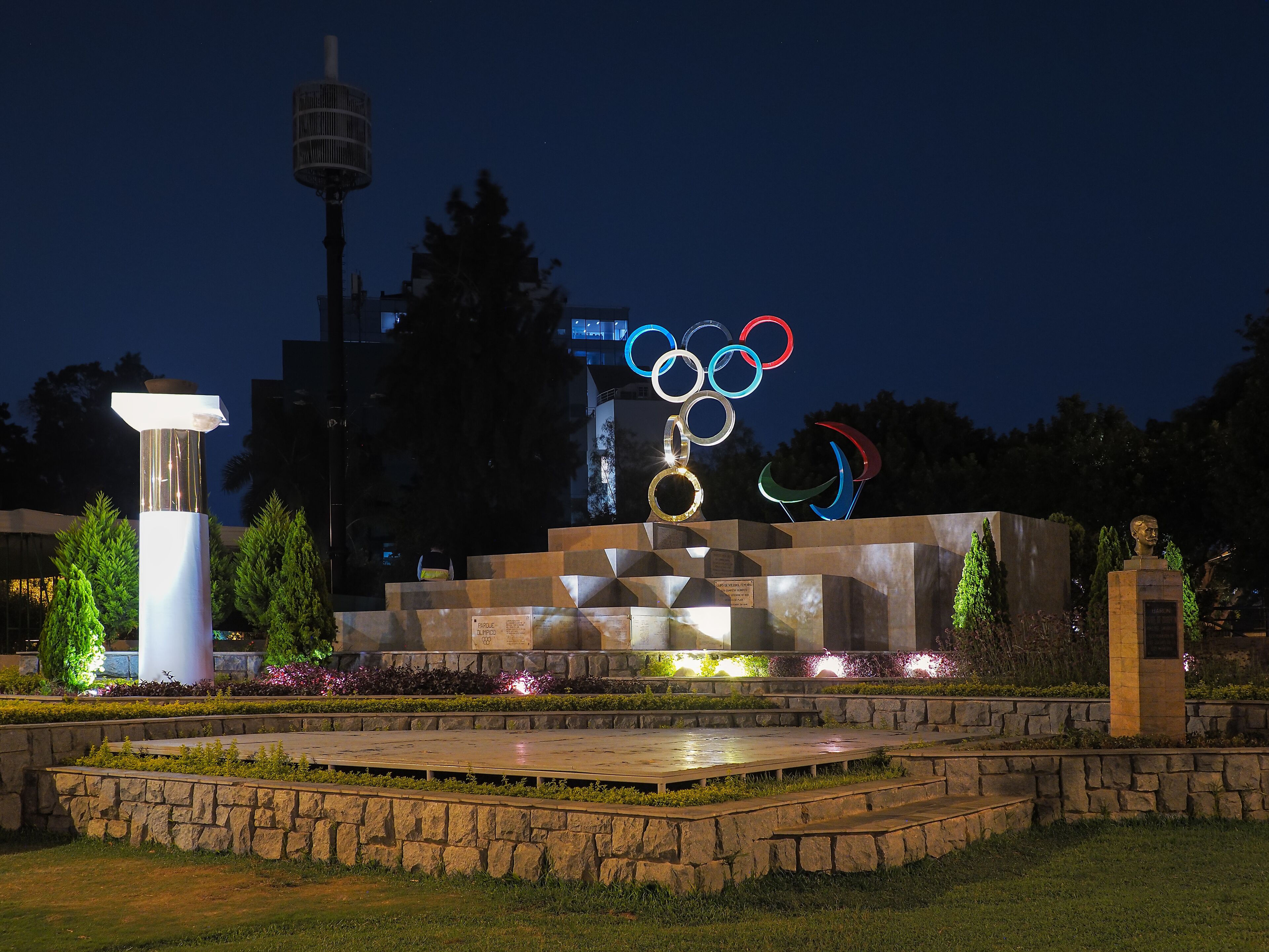 Views of the San Borja district in Lima Peru at night