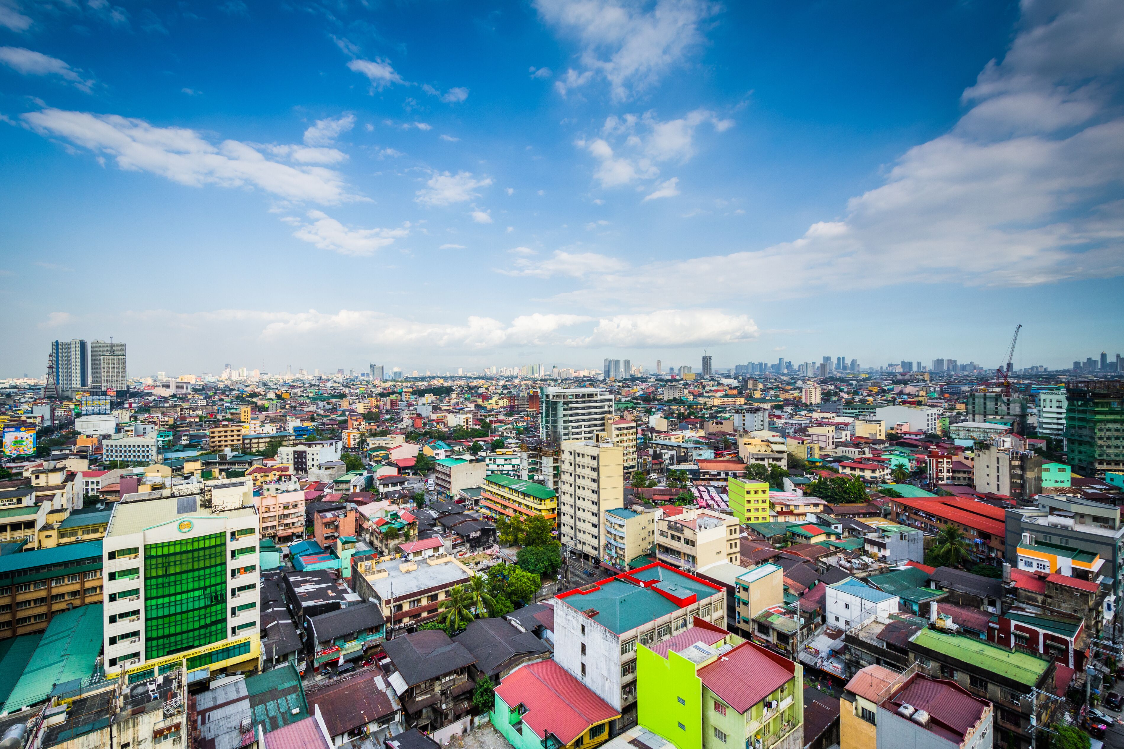 View of buildings in Sampaloc, in Manila, The Philippines.