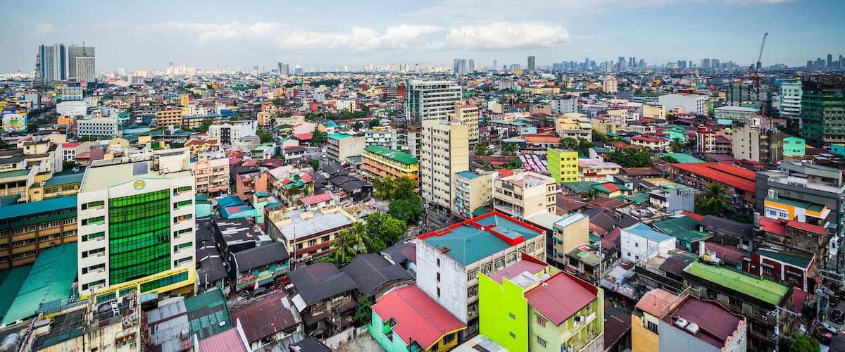 View of buildings in Sampaloc, in Manila, The Philippines.