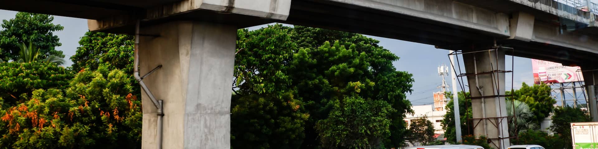 Light Railway Transit LRT in the Philippines - Elevated Train Railway Street Photo