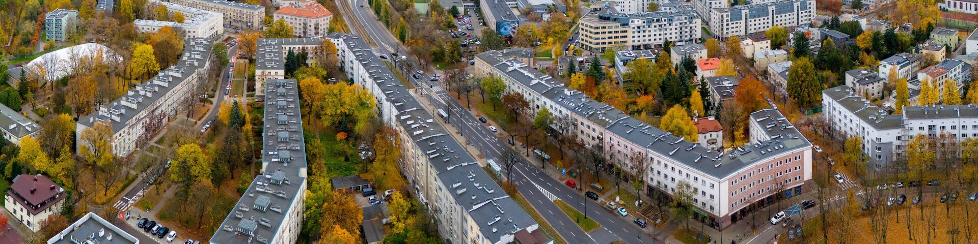 Warszawa, Żoliborz, widok z lotu ptaka