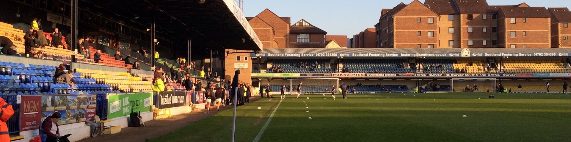 Roots Hall in the early evening sunshine