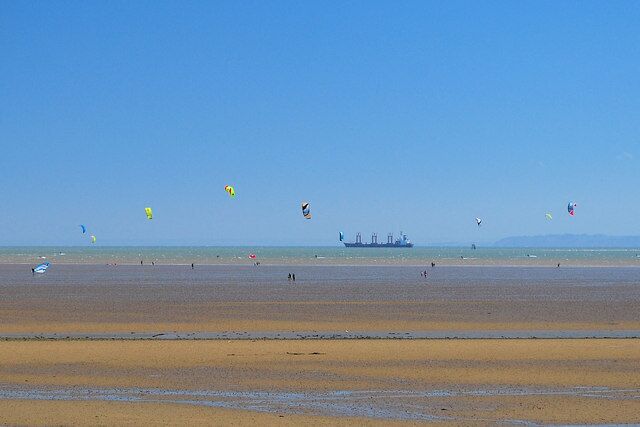 Kite surfers Making the most of sunny weather and strong winds off Shoeburyness.