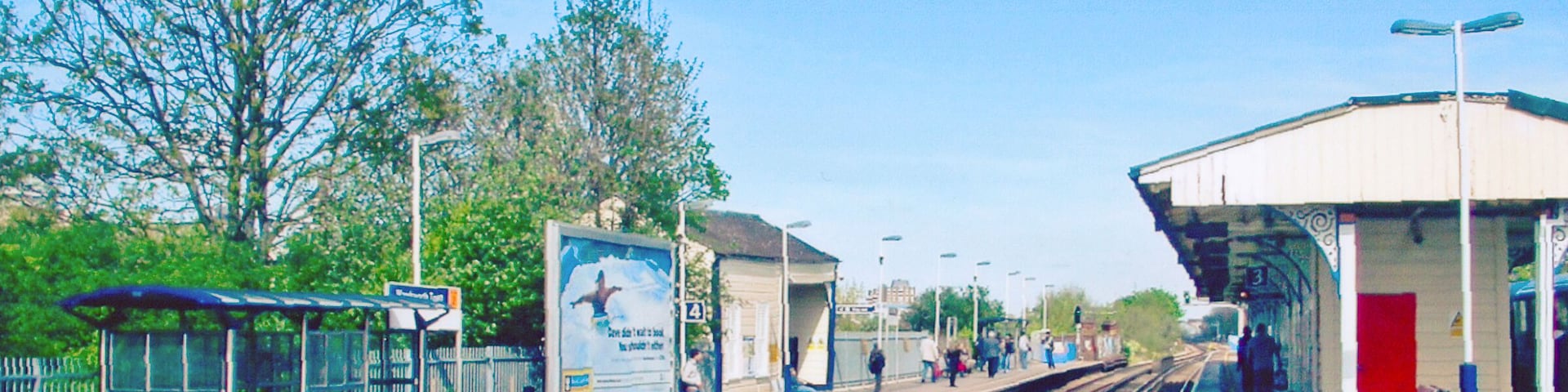 Wandsworth Town Station. View eastward, towards Clapham Junction and Waterloo: ex-LSWR Waterloo - Windsor/Reading lines.