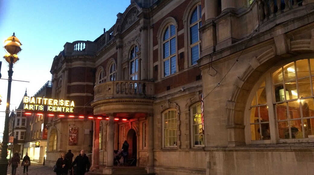 Front entrance to Battersea Arts Centre in London, England in the early evening