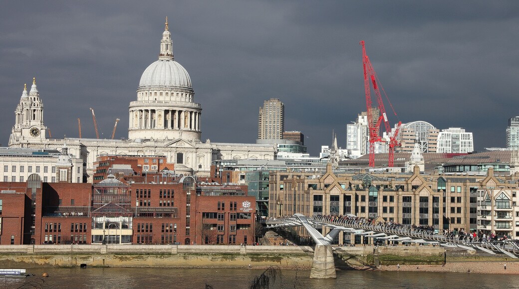 St. Paul's Cathedral and surroundings on the left bank of the Thames, as seen from the top of the Tate Modern