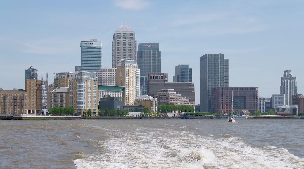 View towards Canary Wharf from the Thames near Rotherhithe.