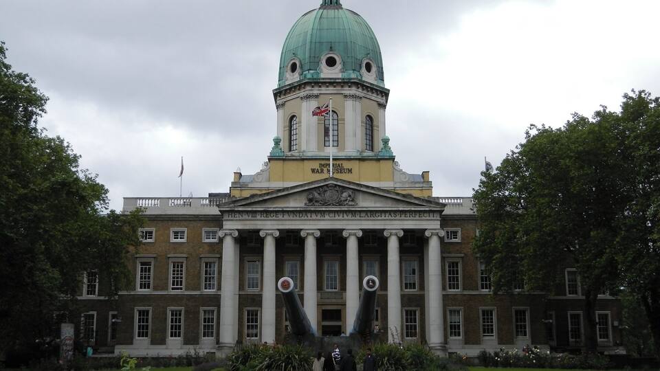 The Imperial War Museum with a large dome and classical architecture.