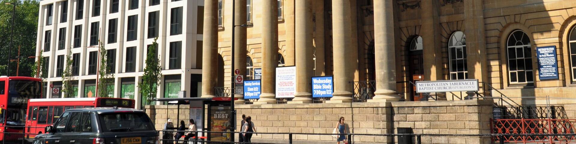One The Elephant rising above the Metropolitan Tabernacle in Elephant and Castle.