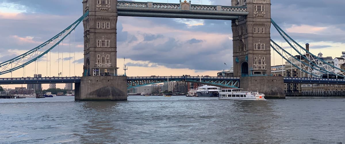 The London Tower Bridge from Thames ferry during twilight #towerbridge #london #thames