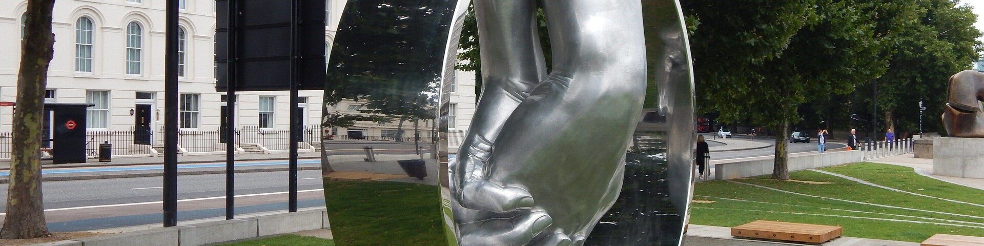 Sculpture Love by Lorenzo Quinn, Riverside Walk Gardens, London
