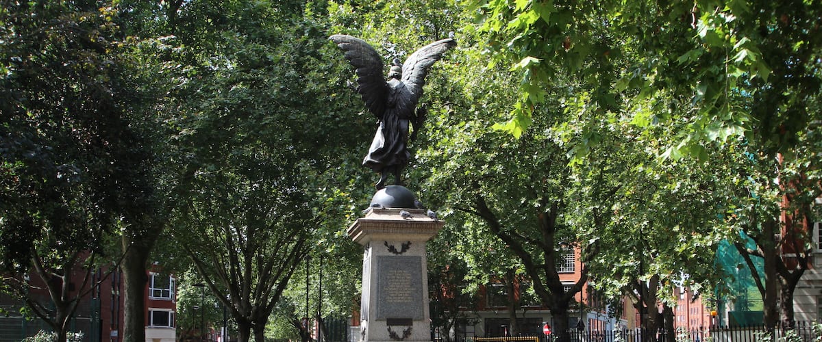Finsbury War Memorial in Spa Green garden in the Borough of Islington in London, England.