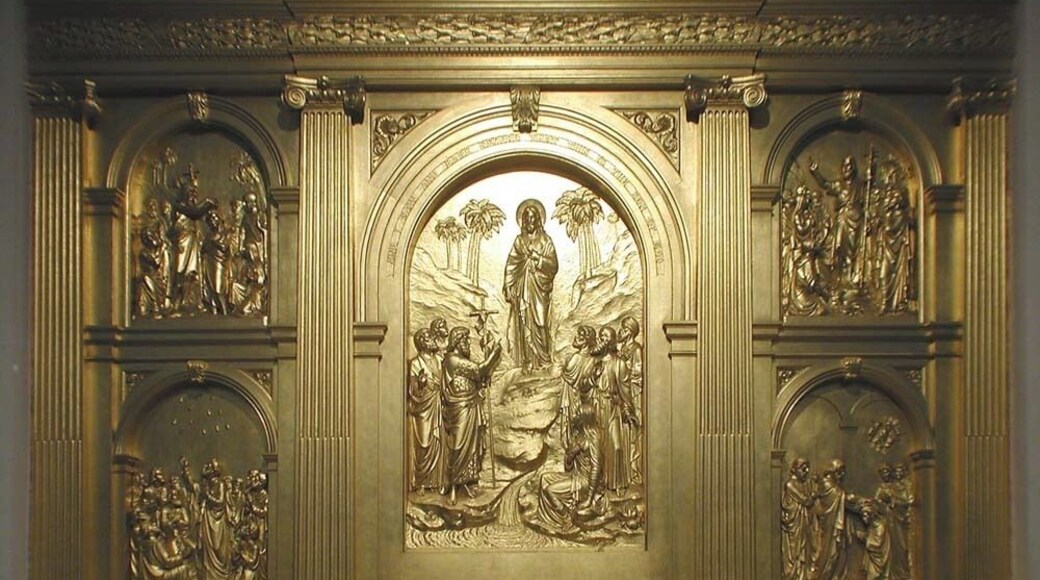 St John at Hackney, Lower Clapton Road, London E8 - Reredos, near to Hackney, Great Britain.