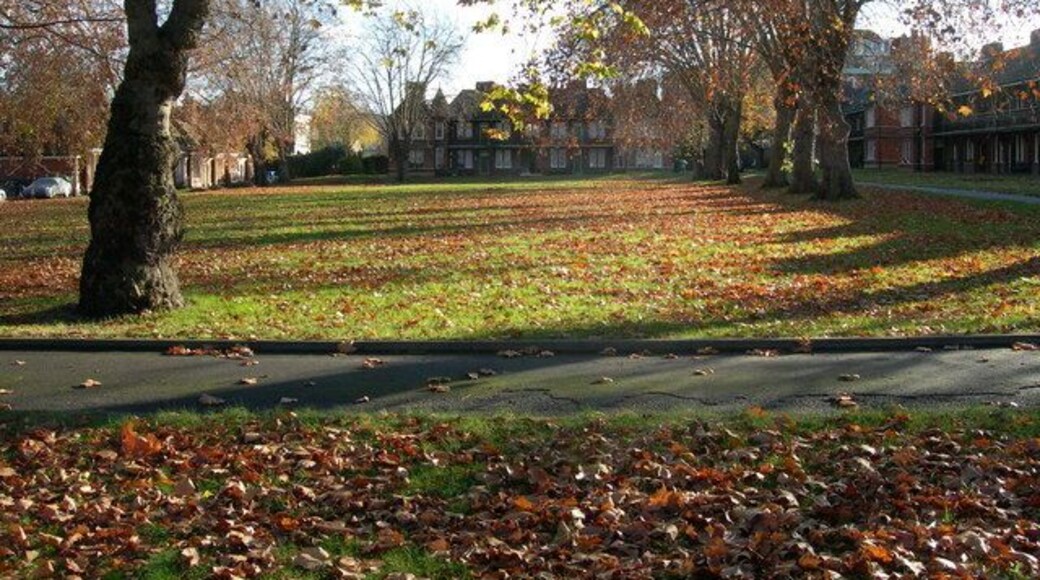 City of London Almshouses and Green, Ferndale Road, SW9 The Almshouses were built as social housing in the latter half of the 19th century. Most of the current residents are nominated by Lambeth Council now. Read more via these 2 links http://www.british-history.ac.uk/report.aspx?compid=49766 http://www.brixtonsociety.org.uk/trailtwo.htm