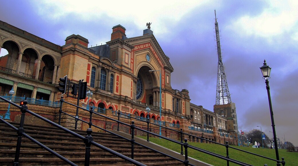 Hornsey, North London. Another example of Victorian opulence, built in 1873 as a rival to South London's Crystal Palace. Famous for its connections with Marconi and the BBC - the mast on the right is still used for tv signals, and for two disastrous fires, one just months after it opened and another in 1980.