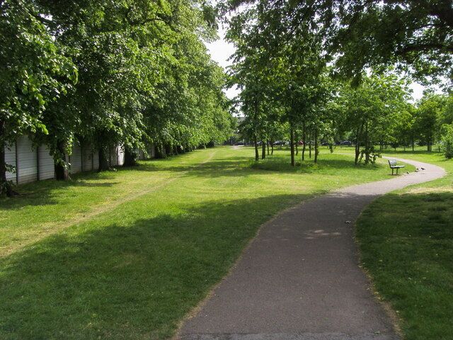 Down Lane Recreation Ground Down Lane Recreation Ground path from Park View Road heading to Ashley Road